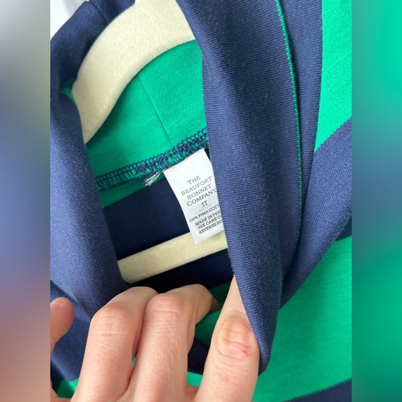 TBBC Tenley Tunic Kiawah Kelly Green Nantucket Navy Stripe elbow patches dress - Picture 4 of 4